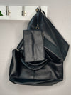 Round Handle Tote Bag in Black