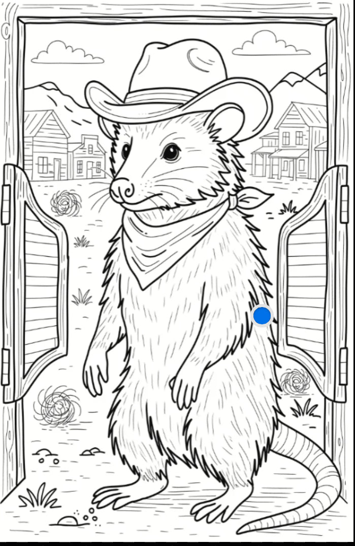 TH Opossum Coloring Poster