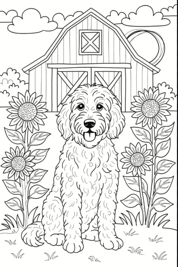 TH Doodle Dog Coloring Poster