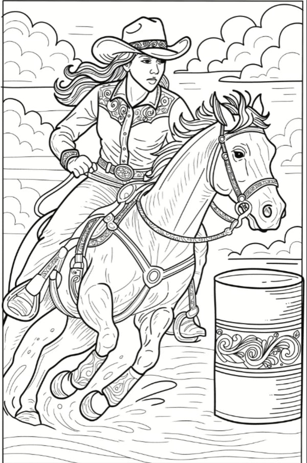 TH Cowgirl Coloring Poster