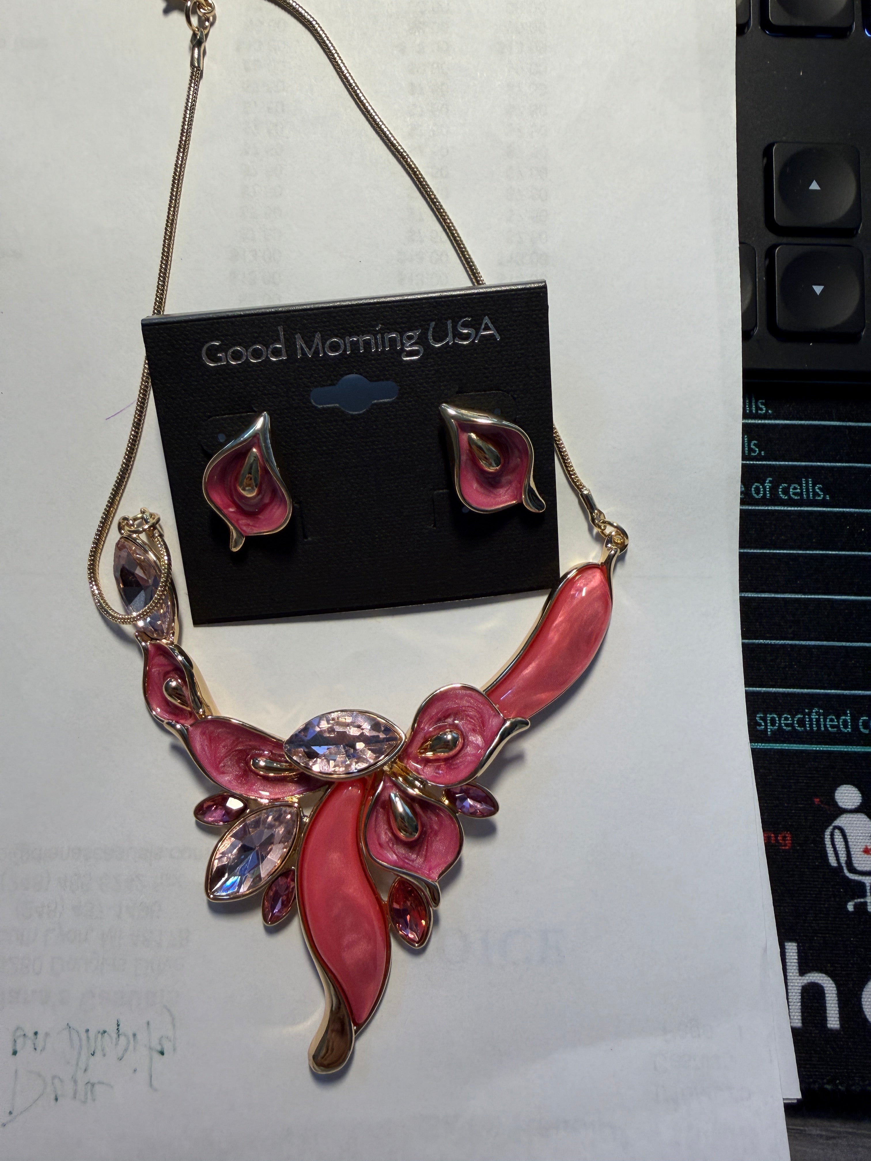DC Rose Petal Luxe Statement Necklace & Earring Set