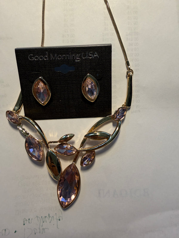 DC Blush Vine Crystal Necklace & Earring Set