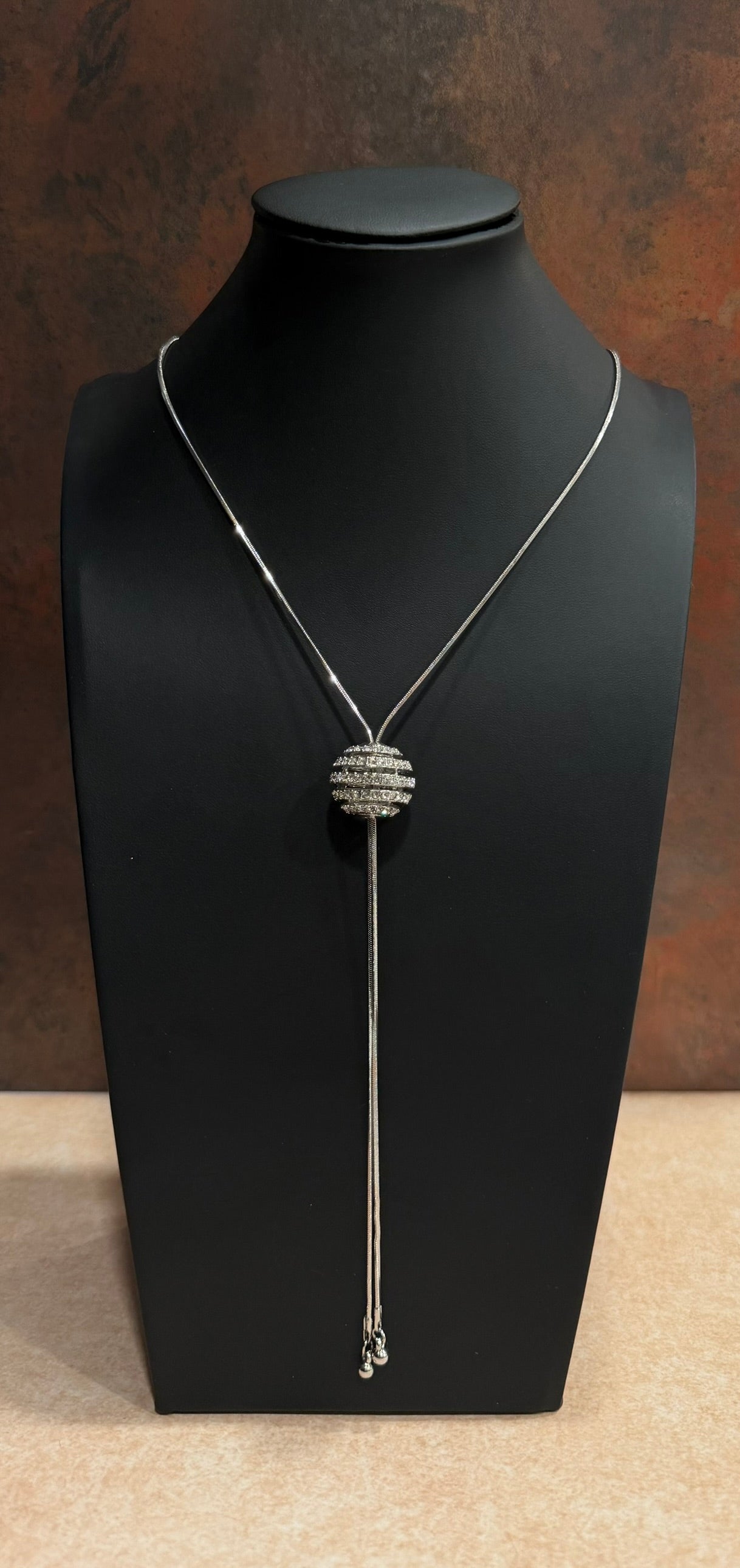 Round Ball Bolo Style Necklace