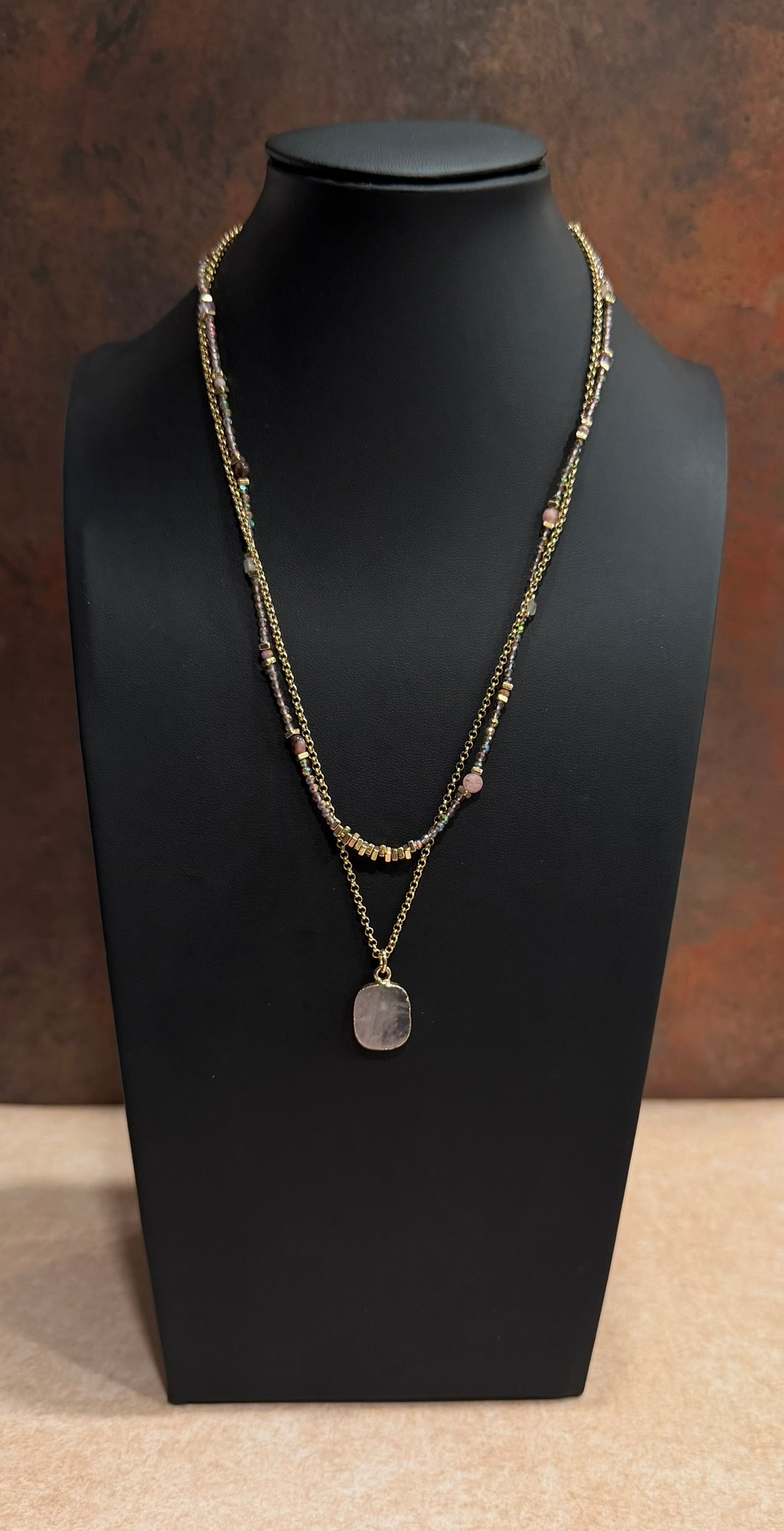 DC Blush Moonstone Layered Necklace