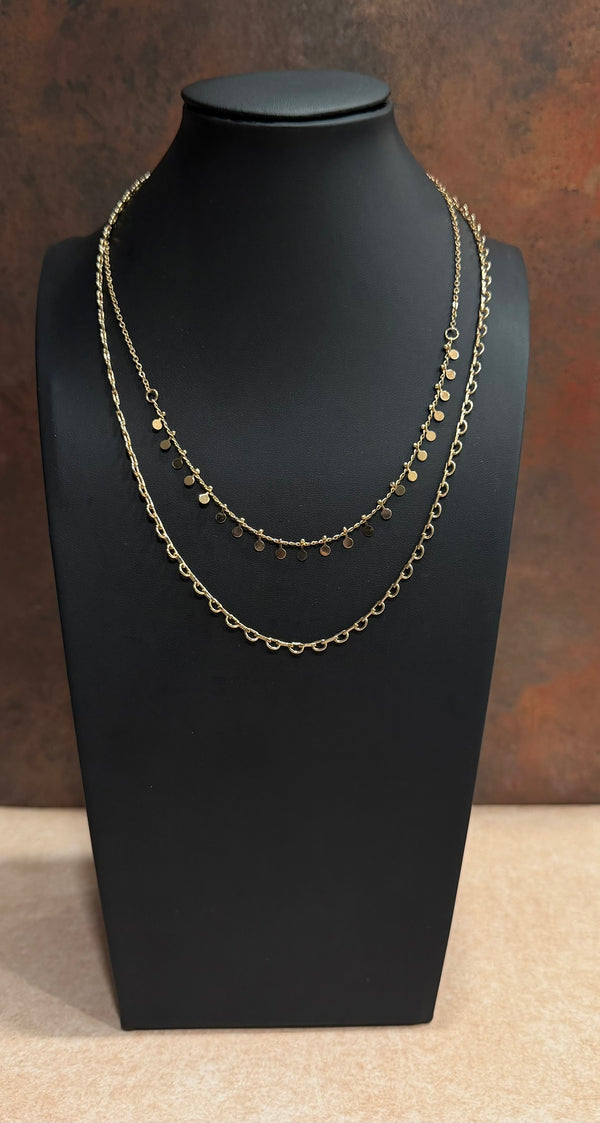 Double String Gold Necklace