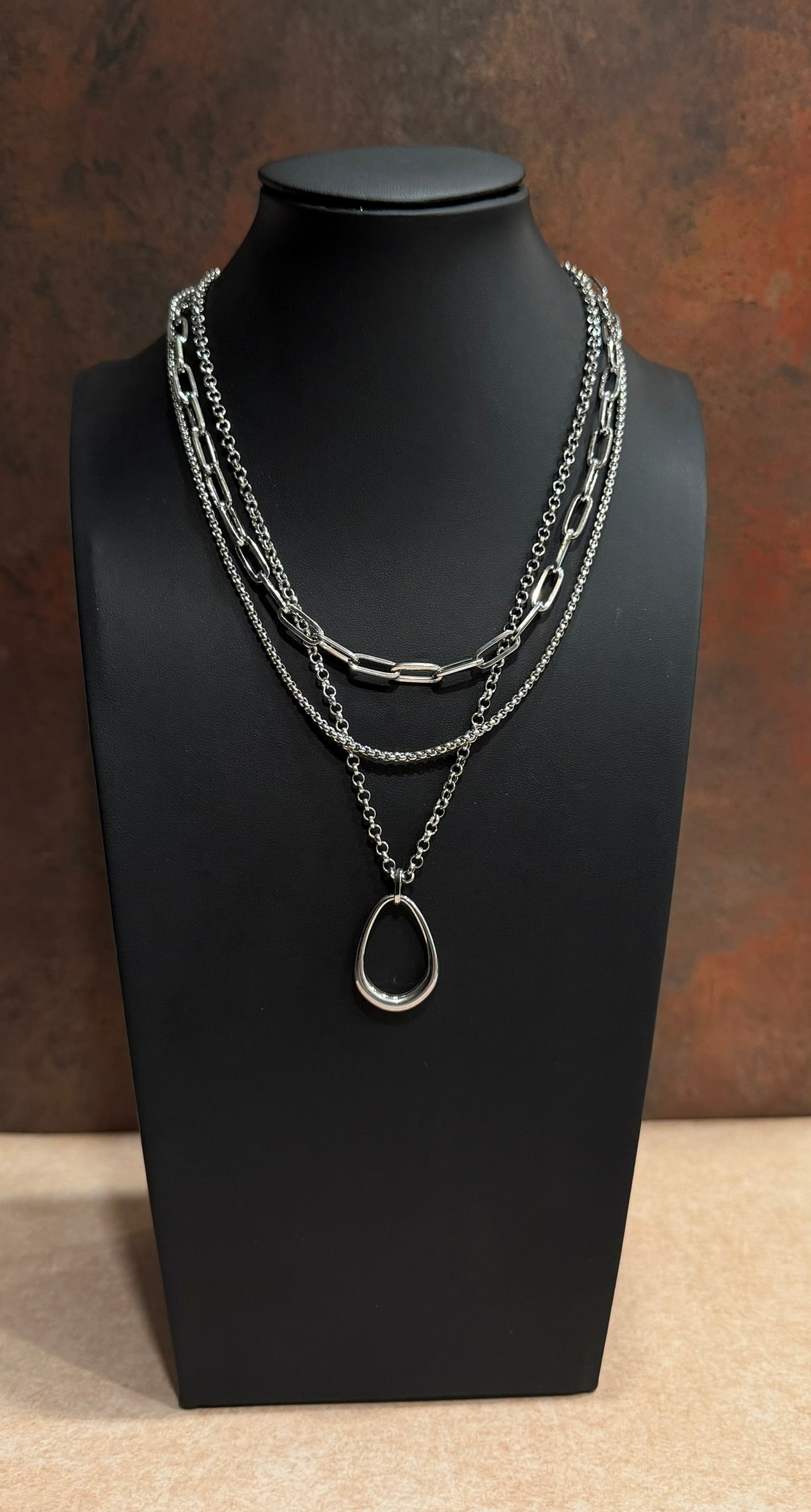 DC Silver Current Layered Necklace