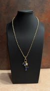 Blue Charm Necklace in Gold