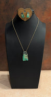 DC Green Stone Necklace & Earring Set