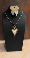 DC White Heart  Necklace &  Earring Set