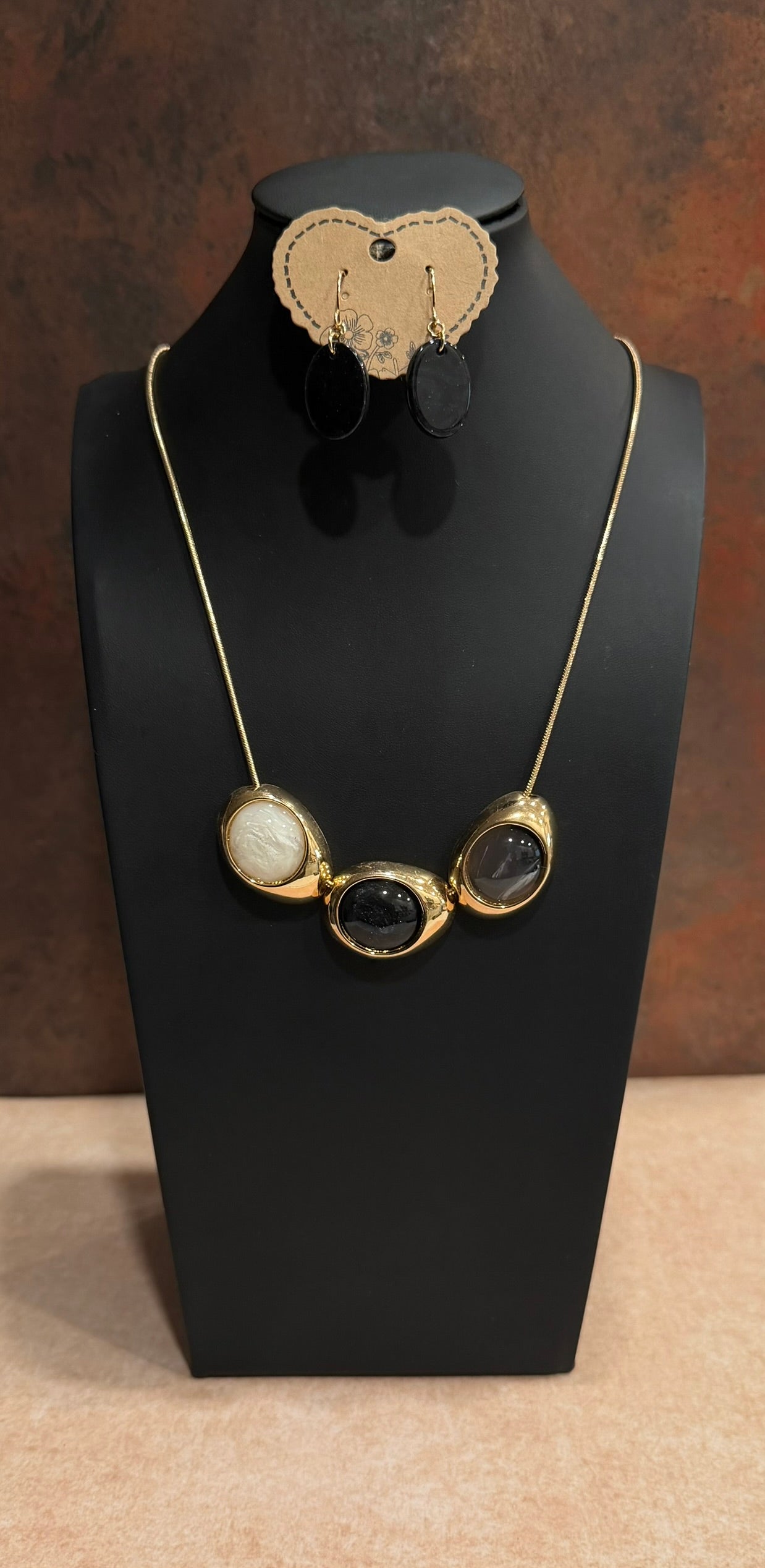 DC Midnight Pearl Trio Necklace &  Earring Set
