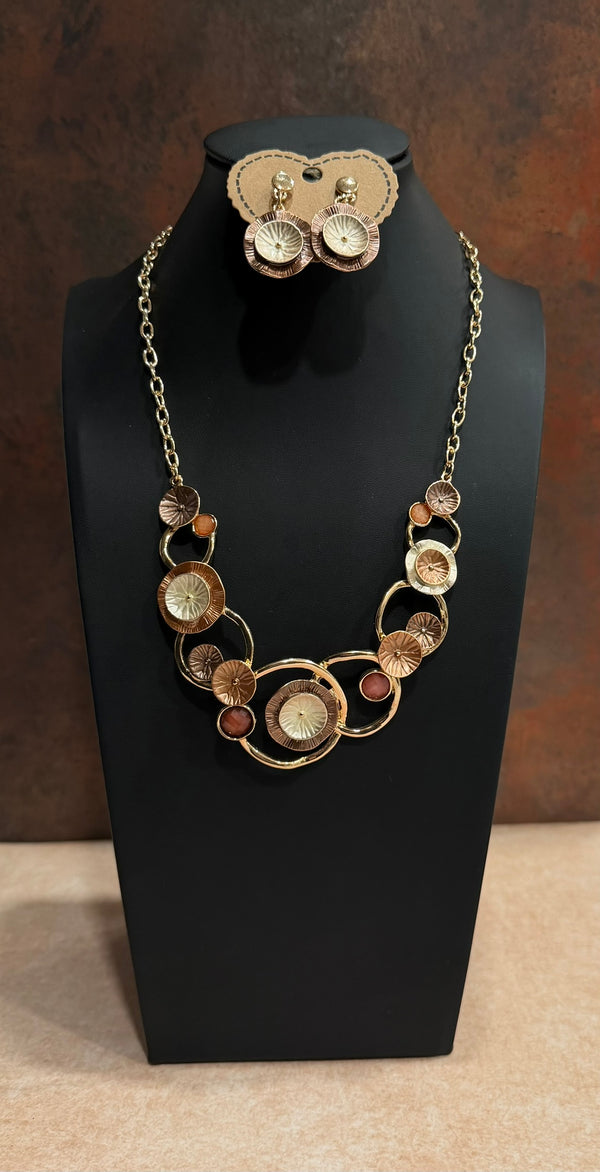 DC Rose Gold Radiance Circle Necklace &  Earring Set