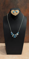 DC Ocean Blue  Necklace & Stud Earring Set