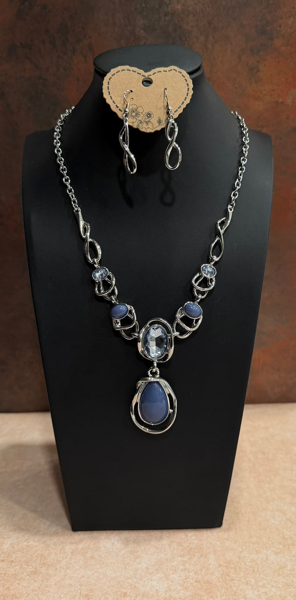 DC Blue Serenity Drop Necklace & Earring Set