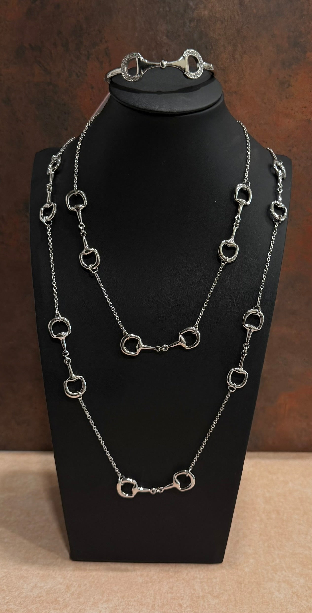 DC Silver Bit Link Necklace-34 Inch