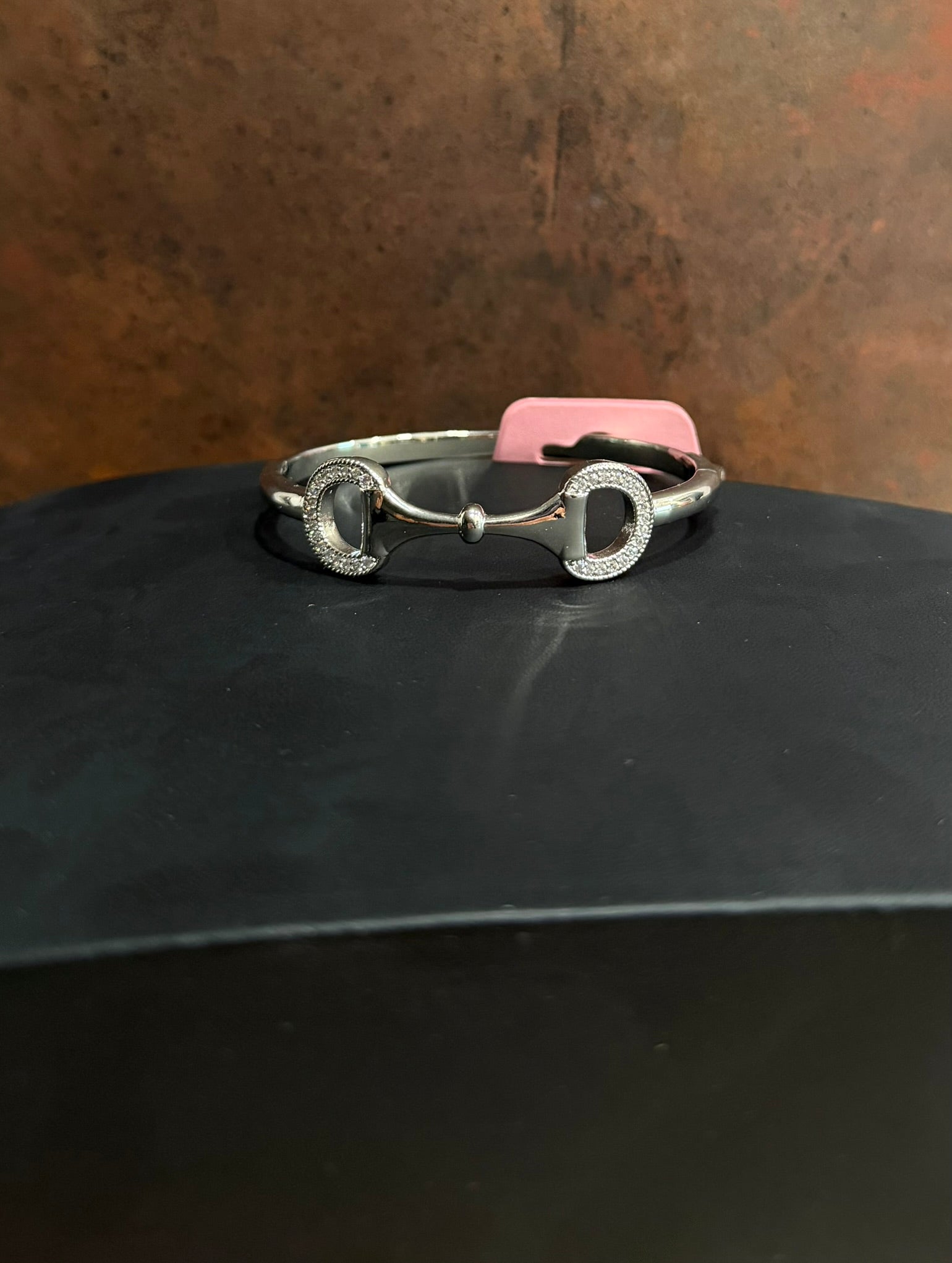 DC Silver Bit Crystal Cuff Bracelet