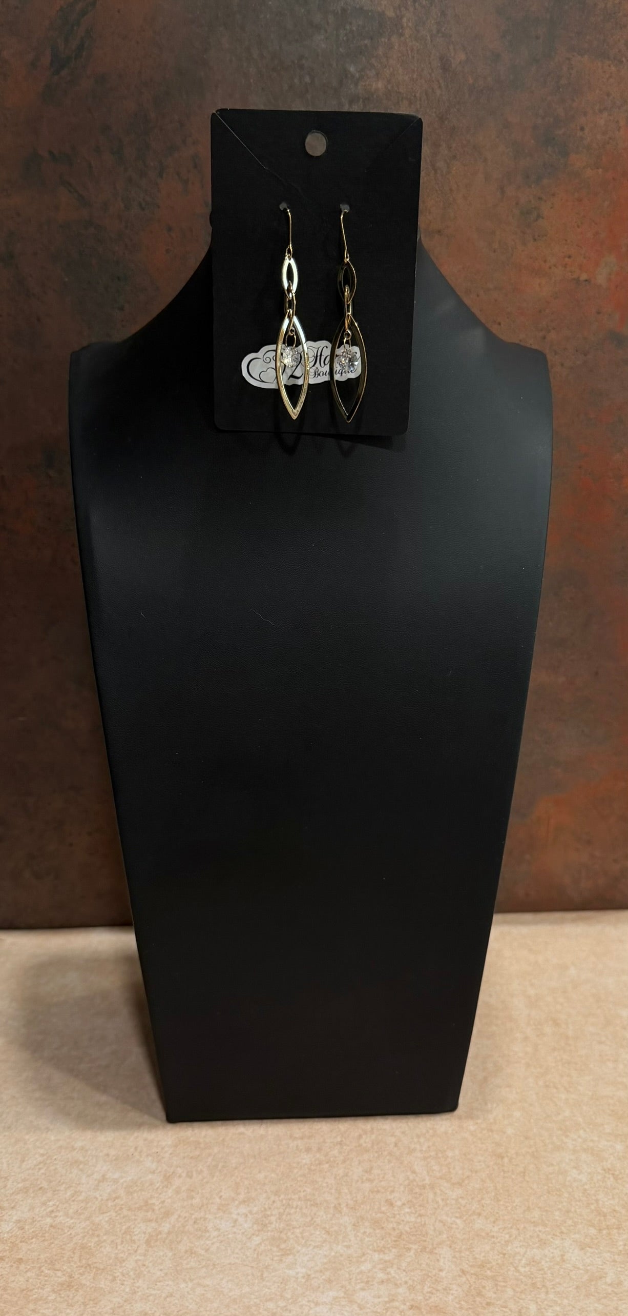 DC Gold Linked Teardrop Crystal Earrings