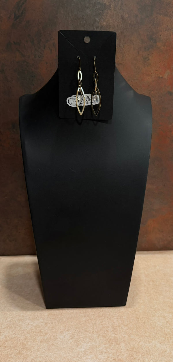 DC Gold Linked Teardrop Crystal Earrings