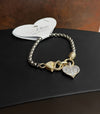 DC Silver Heart & Crystal Bracelet