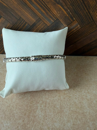 DC Silver Pebbled Bracelet