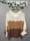 Taupe and Mocha Colorblock Stripe Sweater