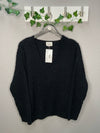 Chunky V-Neck Sweater in Black