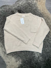 Cozy Cloud V-Neck Pullover Sweater in Vanilla