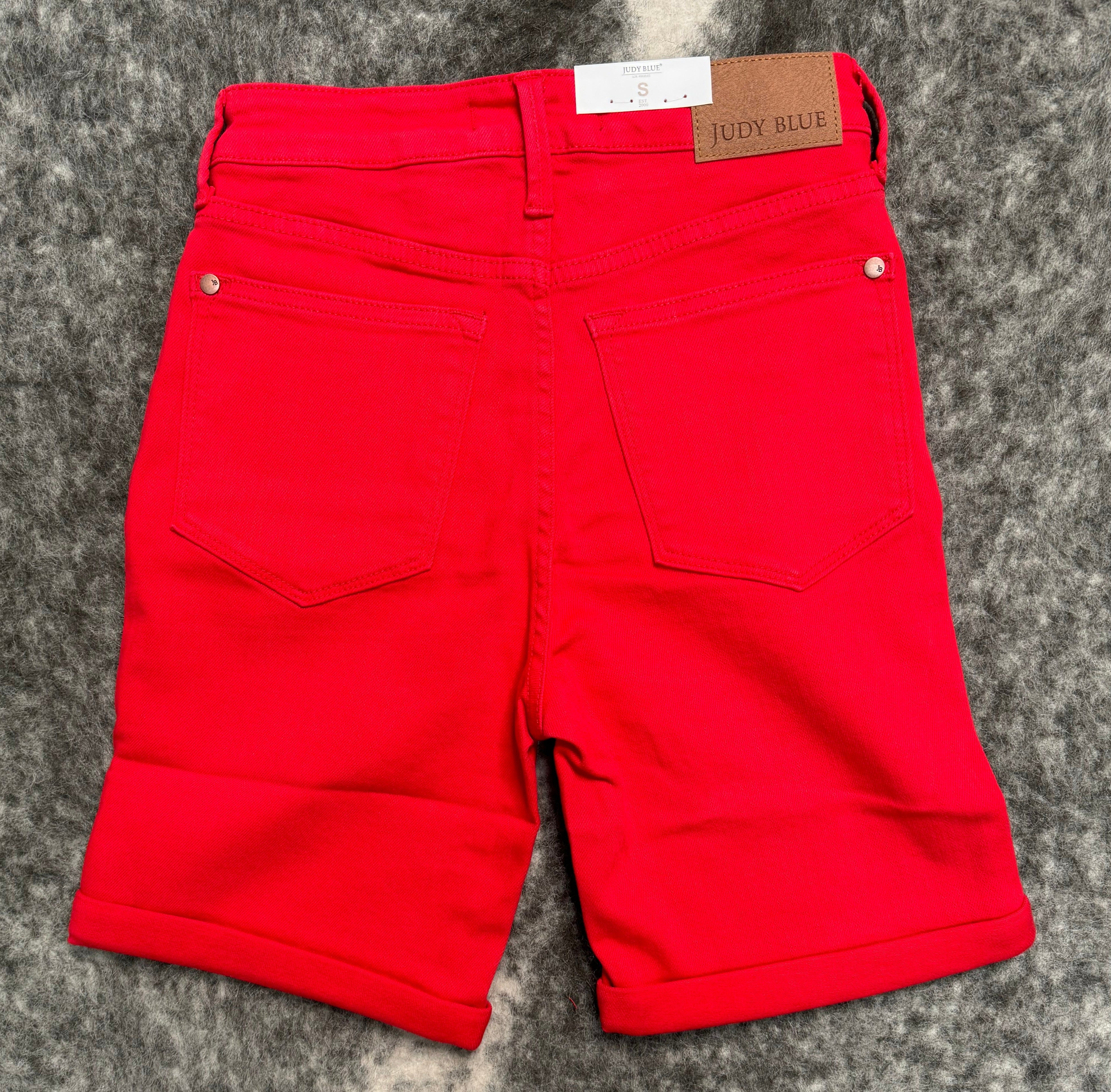 JB Tummy Control Bermuda Shorts-Red