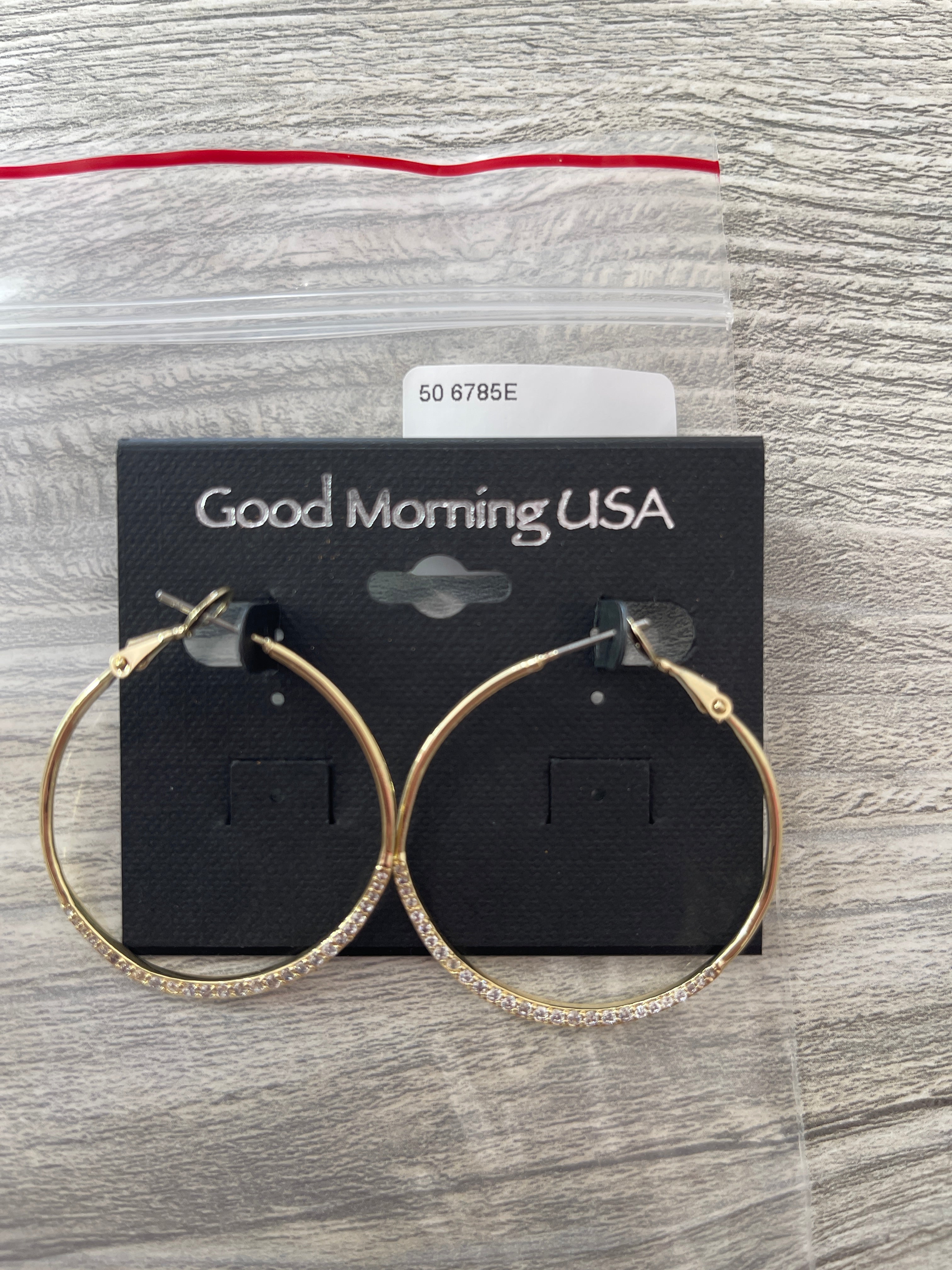 Gold & Crystal Hoop Earrings