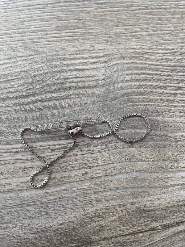 Silver Bar Slide Bracelet