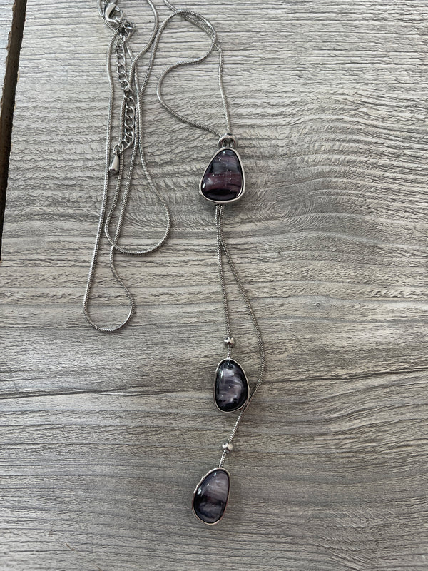 Silver Tear Drop Pendent & Earring Set
