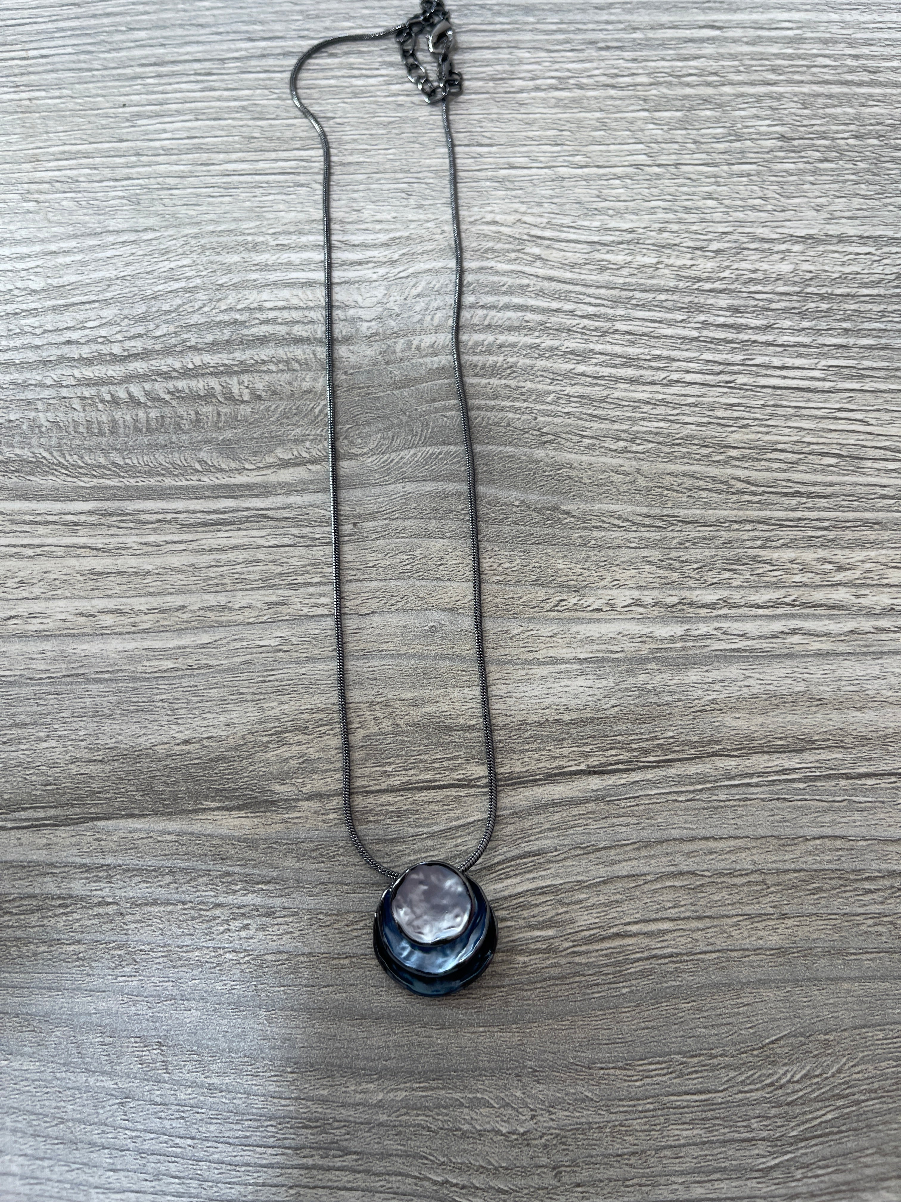 Tri-Blue Circle Necklace