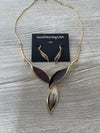 Black & Gold Leaf Statement Set