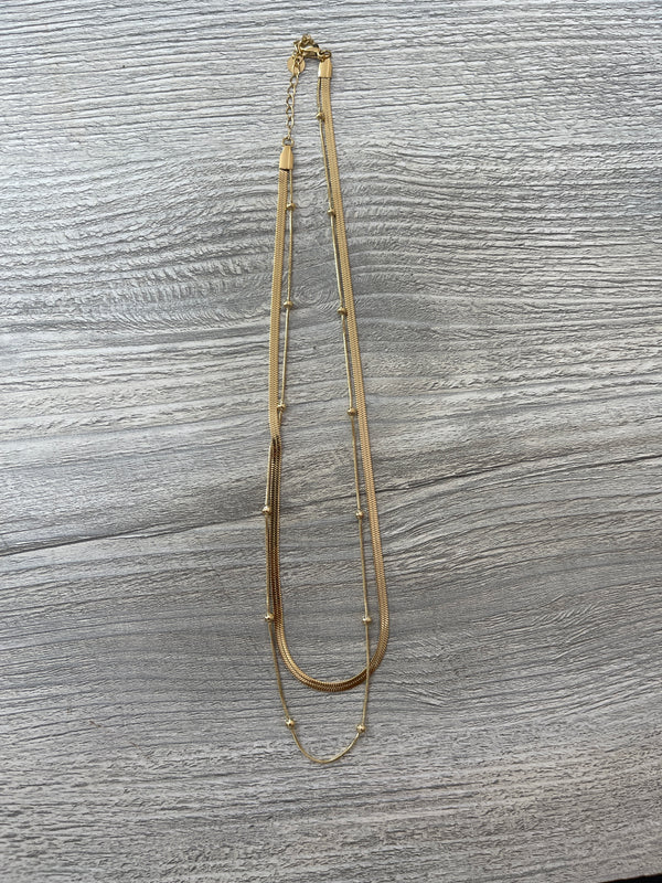 Herring Bone Double Strand in Gold