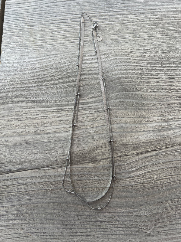 Herring Bone Double Strand in Silver