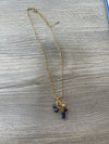Blue Charm Necklace in Gold