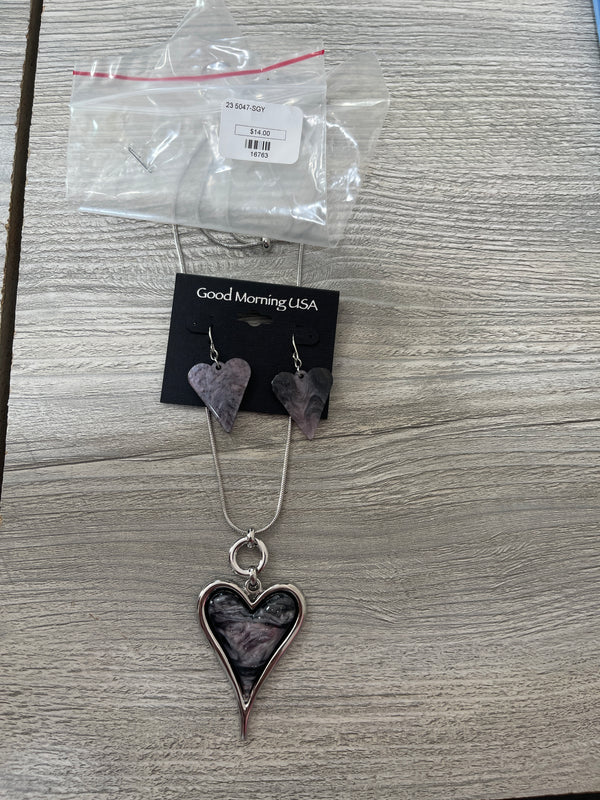 Silver & Purple Hearts Set