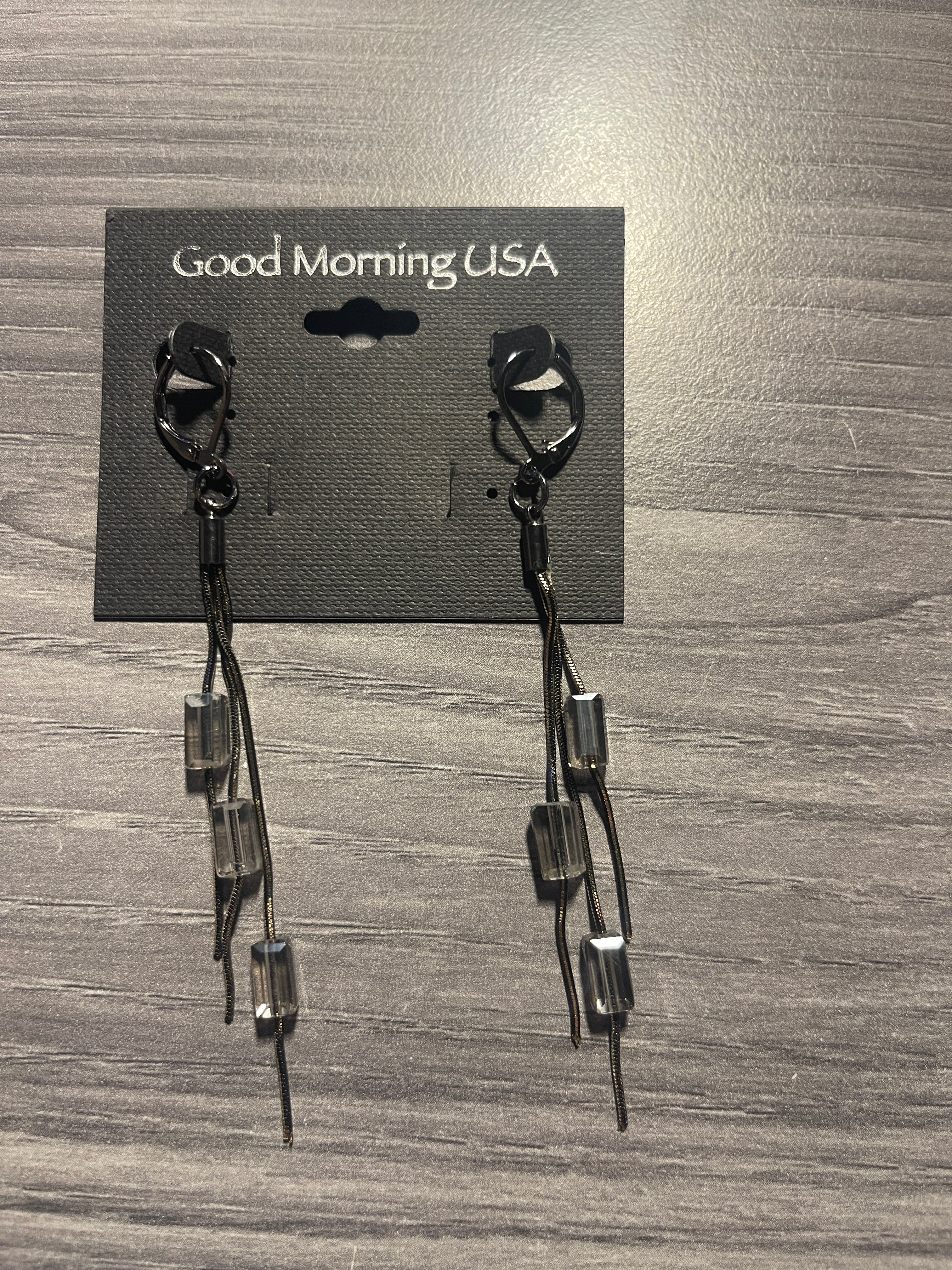 Black Crystal Drop Earrings