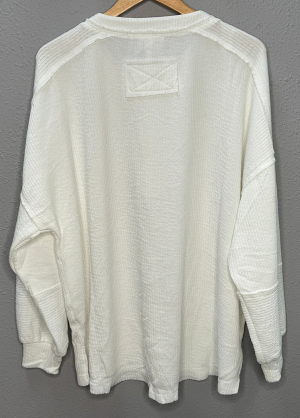 Plus Relaxed Rib Knit-Off White