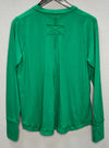 Button Closure Long Sleeve-Kelly Green