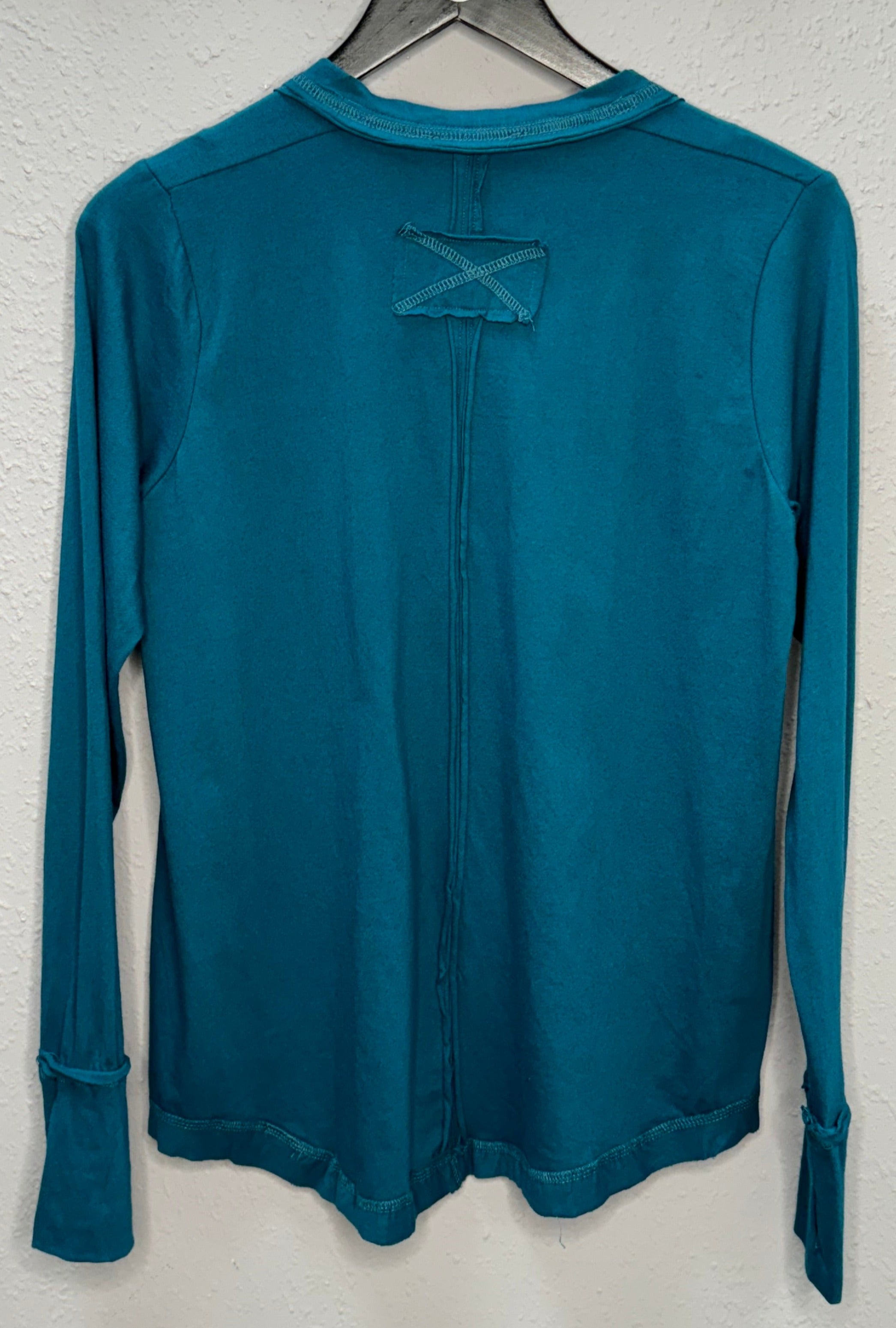 Button Closure Long Sleeve-Teal
