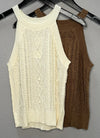 Sleeveless Knit Top in Almond