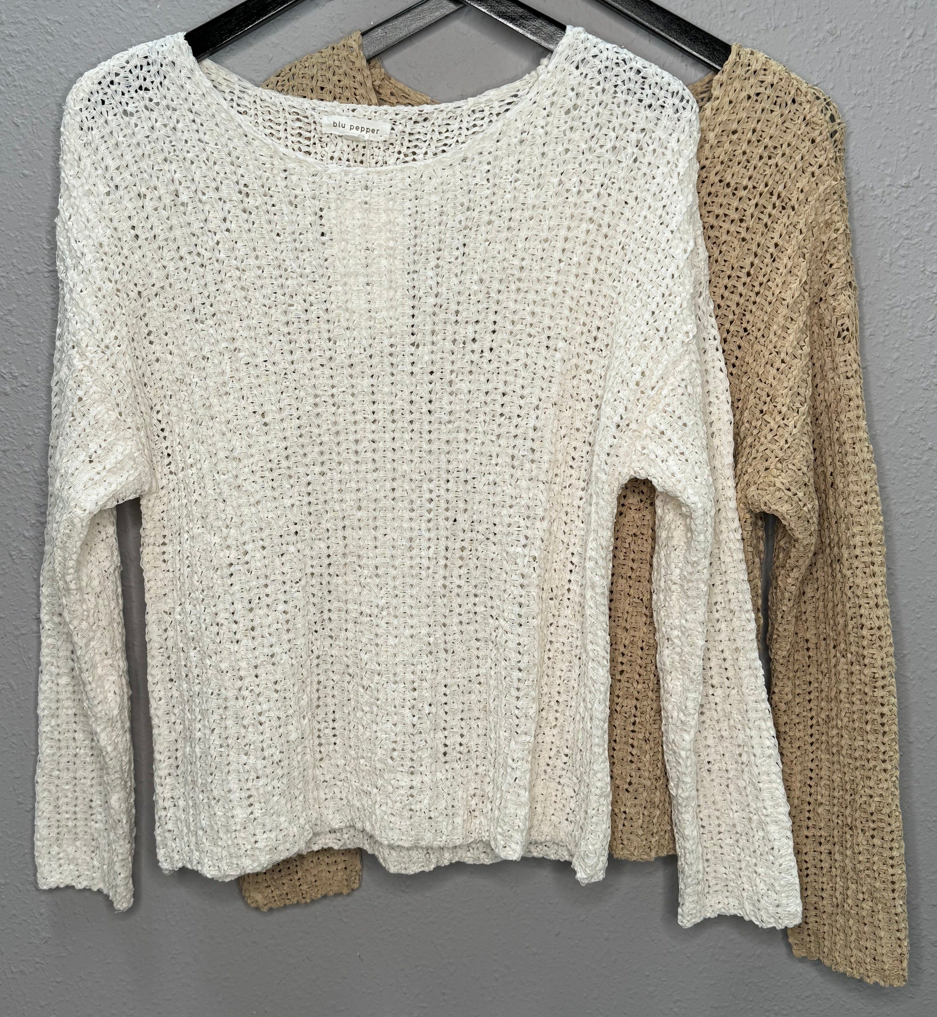 Back Buttoned Pullover in Ivory