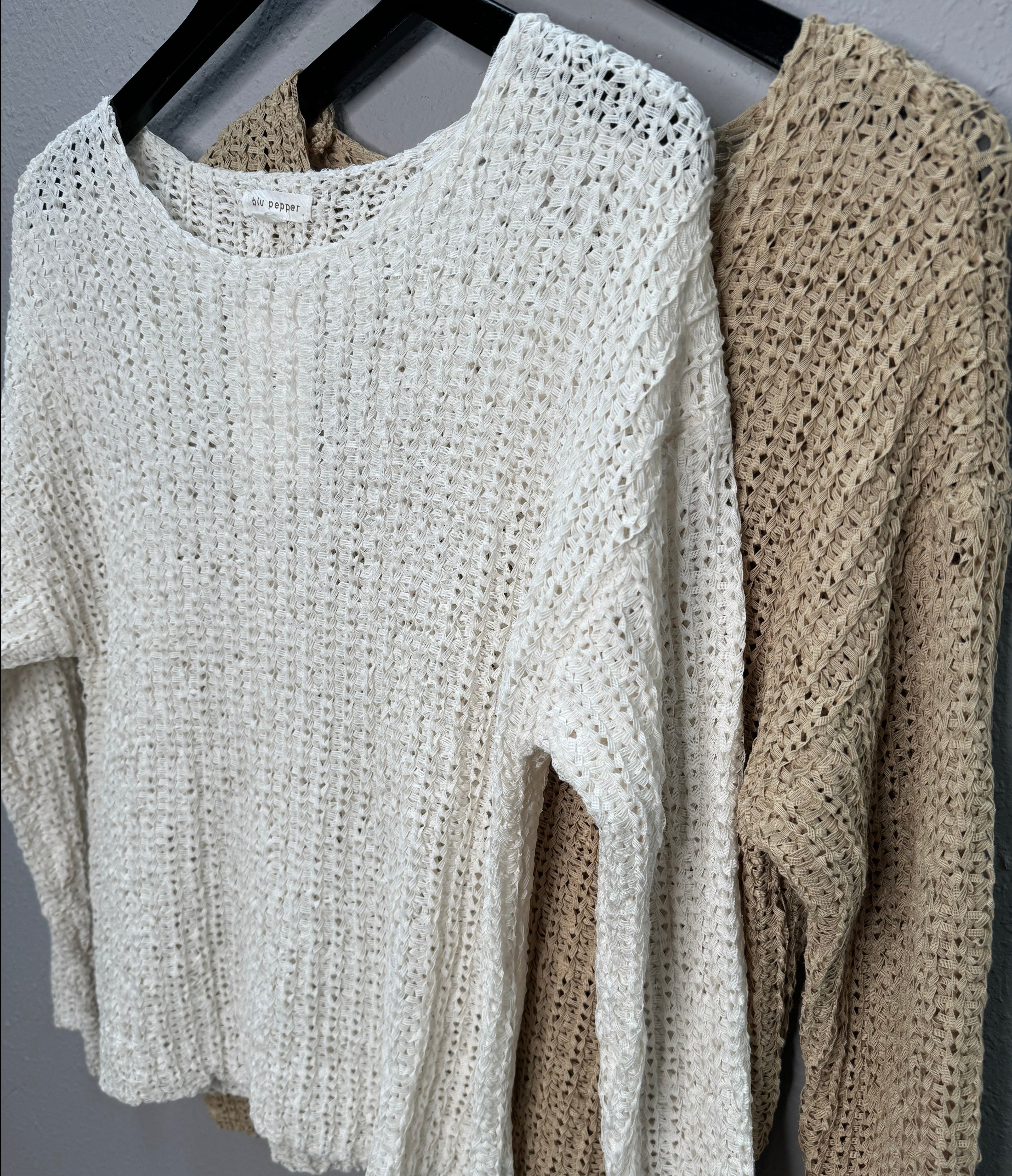 Back Buttoned Pullover in Ivory