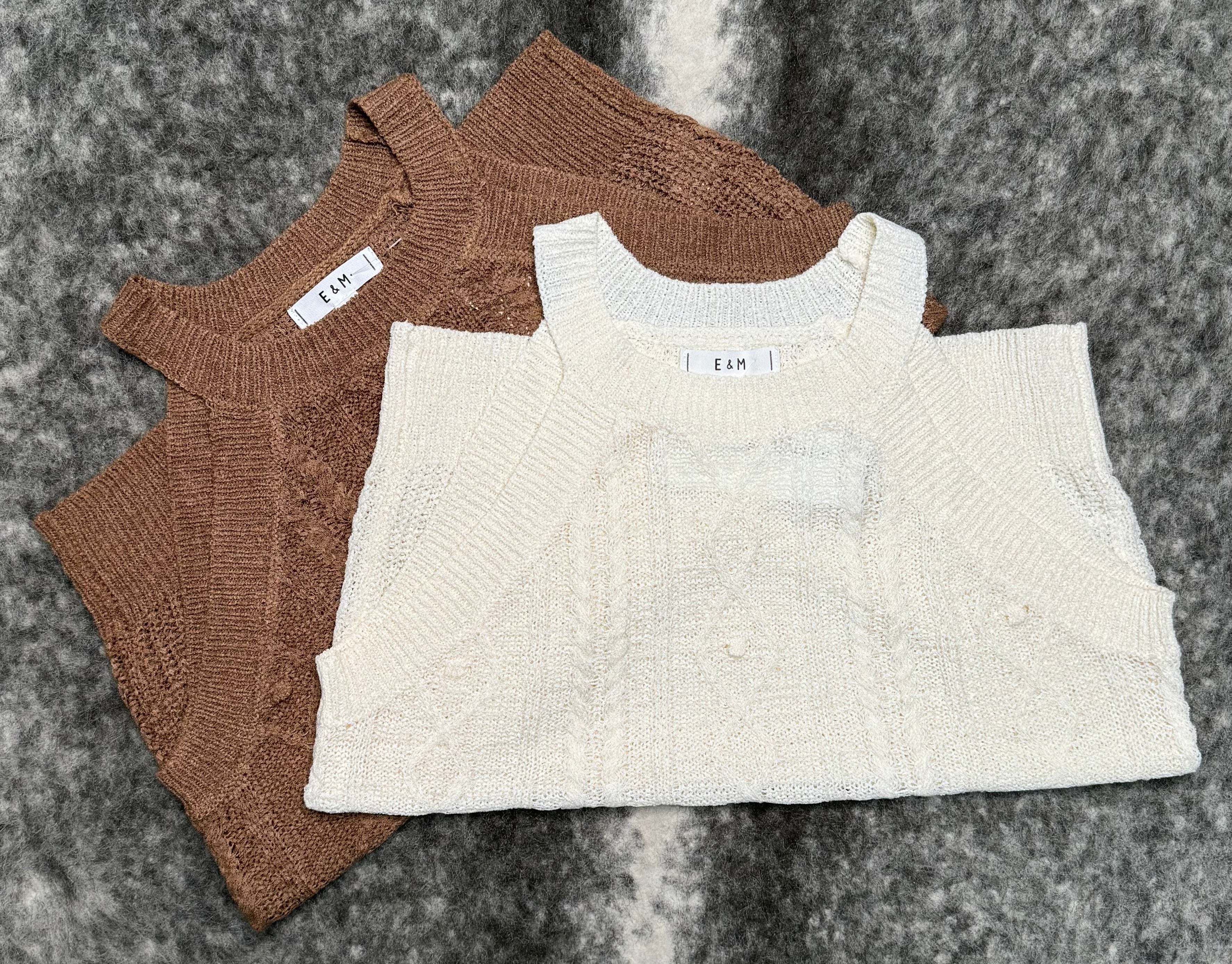Sleeveless Knit Top in Ivory