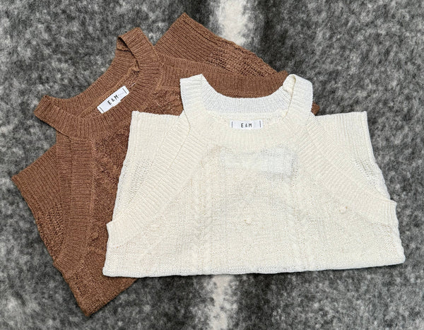 Sleeveless Knit Top in Almond