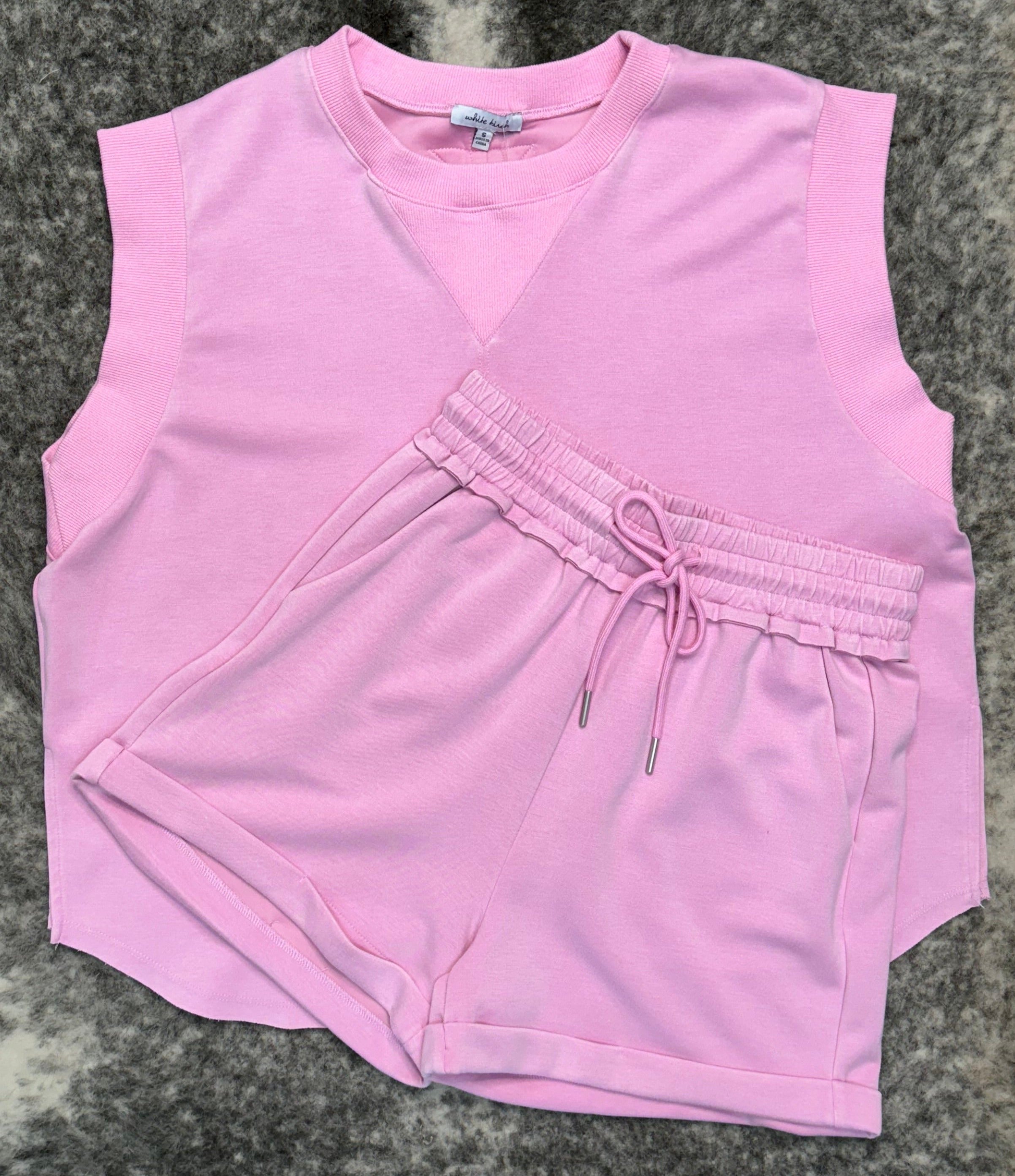 Washed Scuba Top in Pink