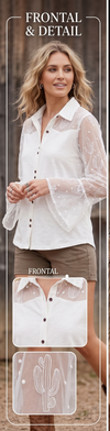 LB Ivory Top w/ Mesh Sleeves