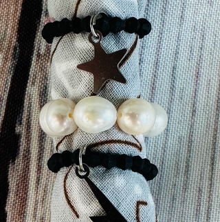 Ivory Pearl Stretch Bandana Charm