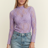 JJ Floral Mesh Top-Lavender