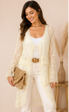 V Lemon Yellow Lace Cardigan